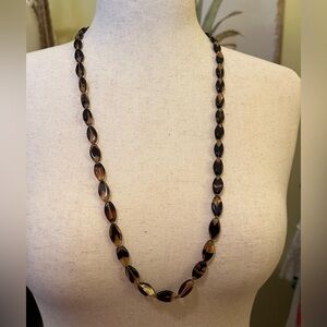 Vintage Amber Color Tortoise Shell Beaded Necklace